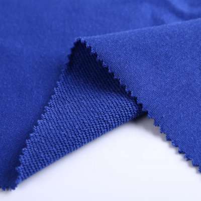 Cheap price blue knitted polyester cotton velour organic terry cloth fabric