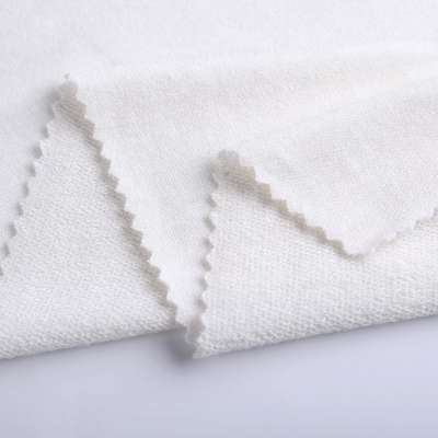 Shaoxing textile white rotor spinning french waterproof terry towelling fabric