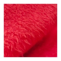 Brush Fleece Red Color Poly Long Pile Polar Fleece Fabric