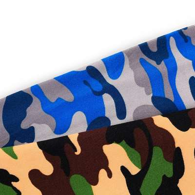 cheap DTY brushed single jersey fabric camouflage pattern knitted textile for garment