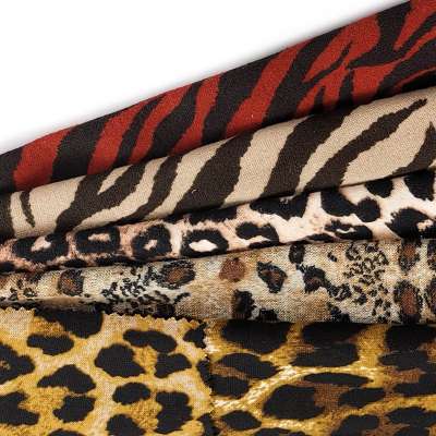 Animal design 97%polyester 3%spandex angora single brush print fabric for garments