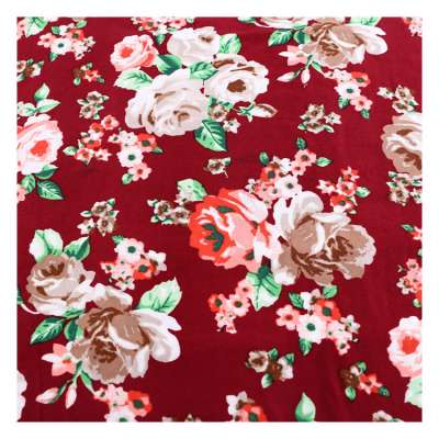 2020 esse textile popular design 95%polyester knitted 5%spandex150gsm dty 2-side brush  floral printed jersey for summer dress