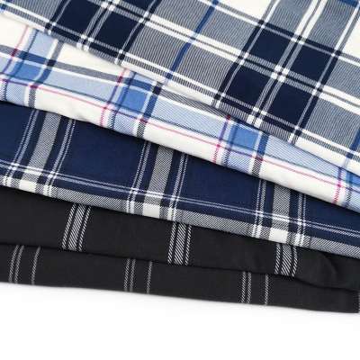 ESSE TEXTILE  DTY  2 side brushed jersey check effect print fabric for garment