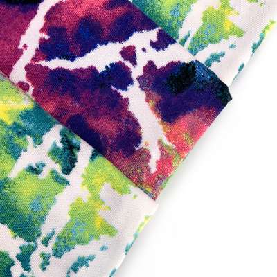 ESSE DTY 2-side brush tie dyed 95% polyester 5% spandex fashion good quality fabric for garment