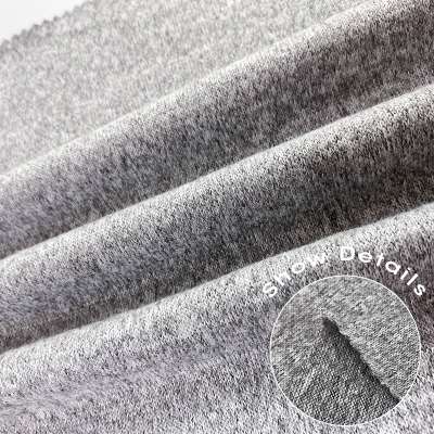 Knit poly stretch Angora plain dyed with brushed  fabric textile for garment 96%polyester 4%span