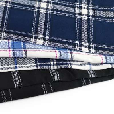 ESSE TEXTILE  DTY  2 side brushed check effect print fabric for dress